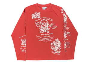 BLOOD　MESSAGE　完売商品！　ロングTシャツ　RED　38サイズ　ちょっと難あり　BLLT-150