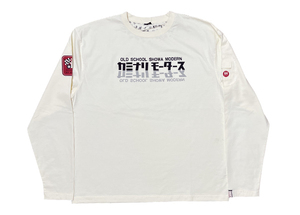 カミナリ　ロングTシャツ　OFF-WHITE　2XLサイズ　ちょっと難あり　KMLT-150