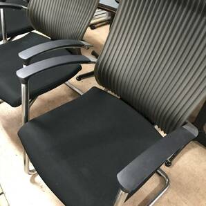 YS2704★5脚セットイトーキ オフィスチェア椅子スピナー エラストマーバック キャンティレバー脚 KE-775GP-Z9T1SG スモークグレー ITOKIの画像2