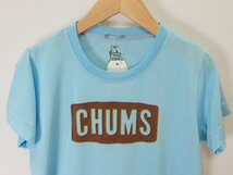 チャムスCHUMS ビンテージ風 ロゴプリント　半袖Ｔシャツ【L's(M)/6千円/サックスブル/Sランク】c3C_画像3