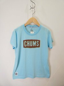 チャムスCHUMS ビンテージ風 ロゴプリント　半袖Ｔシャツ【L's(M)/6千円/サックスブル/Sランク】c3C