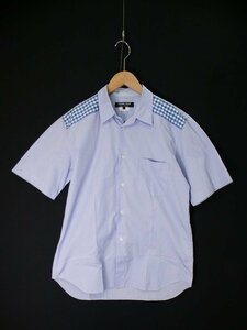  Comme des Garcons HOMME DEUX shoulder silver chewing gum line short sleeves shirt [M's(L)/bru/A rank ]f3A0