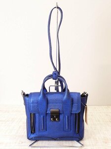 3.1フィリップリム 3．1 phillip lim　2WAY　ショルダー サッチェルバッグ【L's(スモール)/ブルー/Sランク】f3D0