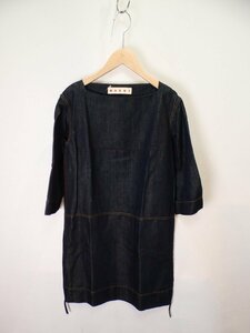 Платье для молникового джинсового джинсового платья Marni Marni [L's (38)/140 000 иен/индиго/красота S Rank] f3ce