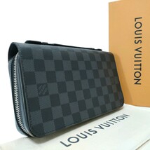 【極美品!!】LOUIS VUITTON ルイヴィトン ダミエ グラフィット ジッピーXL N41503 長財布 ノワール 黒 クラッチバッグ トラベルケース_画像2