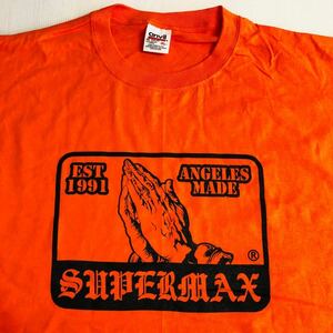 ◎ステッカー付!SUPERMAX HARDWARE オレンジ XL スーパーマックス OGTシャツ ロサンゼルス hardcore チカーノ ローライダー Lowrider