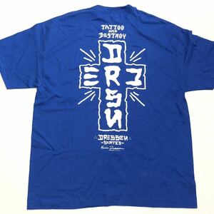 ◎【DRESSEN SKATES】Tシャツ Blue:XL ツアーステッカー付！エリックドレッセン スケート ロサンゼルス スケボー ビンテージボディー