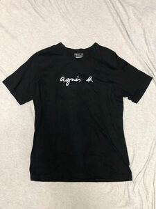 ゆうパケット発送可能★ 6.7回のみ着用★ アニエスベー オム Agnes b. homme 2 ロゴ Tシャツ カットソー 半袖 黒 ブラック