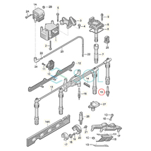 VW ニュービートル(9C1 1C1 1Y7) パサート(3B2 3B5 3B3 3B6) ダブルプラチナスパークプラグ 4本セット(1台分) BOSCH製 1.8 2.0 101000063AA_画像2