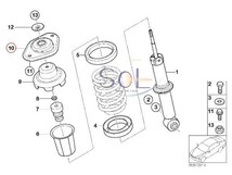 BMW MINI R50 R52 R53 R55 R56 リア ショック アッパーマウント リペアキット 左右共通 Cooper Cooper S JCW One クーパー 33526754123_画像2