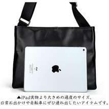 【訳あり】1円スタート～ サコッシュバッグ 本革 ナッパレザー メンズ ショルダーバッグ メッセンジャーバッグ 黒 iPad B5対応 自転車鞄_画像9