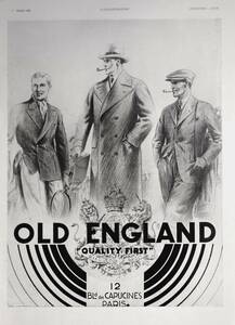  редкостный!1930 год Old England реклама / Старая Англия / мода / бренд /a-ru декоративный элемент / French / искусство /Z