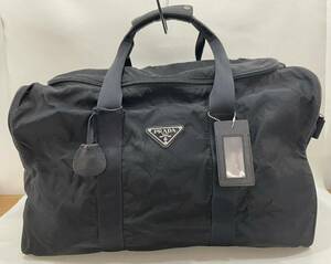 S3L519◆本物◆ プラダ PRADA ナイロン ブラック色 ロゴ ボストンバッグ