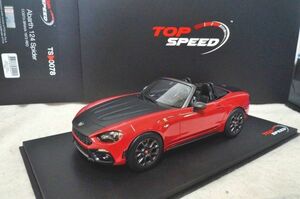 TOP SPEED フィアットアバルト 124 Spider 1/18 ミニカー 赤