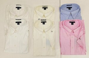 1030-4☆1円スタート☆未使用品 ランズエンド　シャツ（半袖） 6枚セット サイズXL/XXL カラーBlue,White,Pink,OffWhite TAKA刺繍あり