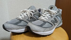 中古 箱あり New Balance ニューバランス M990 GL5 V5 26cm US8 グレー