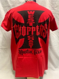 WEST COAST CHOPPERS ウエストコーストチョッパーズ 半袖 Tシャツ レッド赤×黒 Lサイズ ショベル ツインカム バガー ハーレー チョッパー