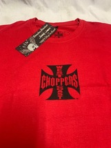 WEST COAST CHOPPERS ウエストコーストチョッパーズ 半袖 Tシャツ レッド赤×黒 Lサイズ ショベル ツインカム バガー ハーレー チョッパー_画像4