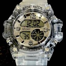 新品 SPROT WATCH デジタルウォッチ ビックフェイス メンズ腕時計 クリアー_画像6