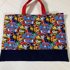 パウパトロール パウパト レッスンバッグ ハンドメイド 絵本袋 上履き袋 シューズケース 上靴入れ 絵本バッグ
