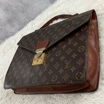 1円~ 極美品 LOUISVUITTON ルイヴィトン A4 通勤 書類 PVC ビジネスバッグ ブリーフケース ハンド モノグラム バンドリエール ブラウン_画像5