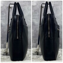 1円~ 極美品 BURBERRY バーバリー A4 通勤 通学 書類 メンズ ビジネスバッグ ブリーフケース オールレザー ノバチェック ファスナー 黒_画像4