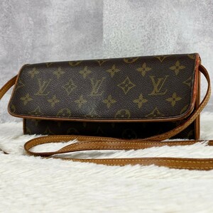 1円~ 美品 ルイヴィトン LOUISVUITTON ウエストバッグ ウエストポーチ ボディバッグ ショルダーバッグ ツインGM PVC ヌメ革 モノグラム 茶