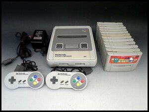 [ZEROnet]Σレトロゲーム機　任天堂　スーパーファミコン/本体+カセット12本セット/動作OK　ジャンク扱いΣK512-43