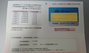 三越伊勢丹 株主優待カード 限度額30万円 女性名義