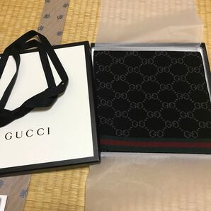 【未使用】タグ付!ラッピング済み メンズマフラー GUCCI グッチ
