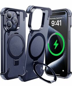 iPhone 15 pro 用 ケース レザー つや消し感 MagSafe対応 ワイヤレス充電対応 マグネット搭載 耐衝撃