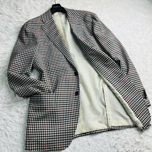 【美品/希少サイズ】RING JACKET リングヂャケット テーラードジャケット アンコン仕立て マイクロチェック柄 総裏地 サイズ52(2XL)