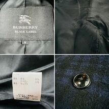 【希少デザイン】BURBERRY BLACK LABEL バーバリーブラックレーベル ピーコート Pコート ブランド刻印 ノバチェック シャドーロゴ サイズM_画像10