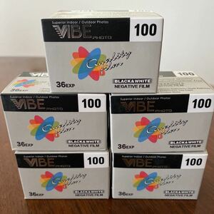 VIBE 100 モノクロフィルム 36枚撮 5本セット 有効期限2024年6月 ♪ 【送料無料】 モノクロネガフィルム