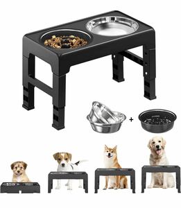 700) ペットボウル Pawabooフードボウル 台 お皿 中型犬 大型犬 ペット用品 食器 フードスタンド付き ステンレスボウル 早食い防止 給餌 