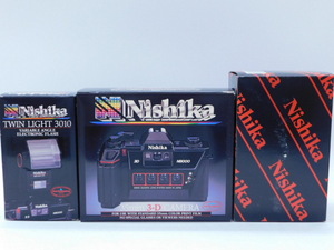 ★幸0337 未使用 ニシカ 35mm 3-D カメラ N8000 フルセット NishiKa 4眼ステレオ3Dレンチキュラーカメラ ストロボ デッドストック 32312192