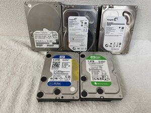 【激安】中古　保管品　ジャンク　ハードディスク HDD WD 4.0TB、1.0TB、Deskstar164.7GB、seagate2TB2個　計5個まとめ売り