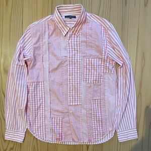 AD2006 稀少Lサイズ コムデギャルソンオム クレイジーパターン パッチワーク チェック comme de garcons homme plus shirt シャツ