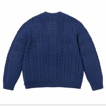 Supreme Applique Cable Knit Sweater Navyシュプリーム アップリケ ケーブルニット M_画像2