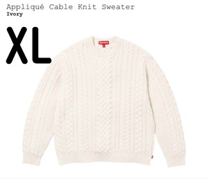 Supreme Applique Cable Knit Sweater Ivory　XL