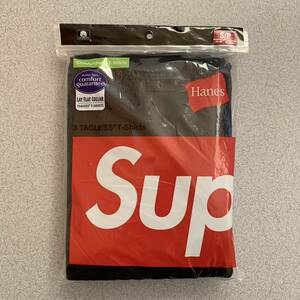 【希少 レア】Supreme Hanes Tagless Tees (3Pack) Black S 【旧タグ 新品未開封】 シュプリーム ヘインズ Tシャツ ブラック 黒 box logo