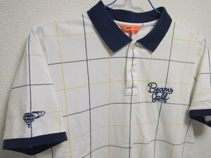 BEAMS GOLF ビームスゴルフ ゴルフウェア ポロシャツ オシャレチェック柄 メンズLサイズ