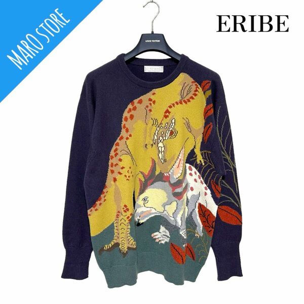 【希少/美品】ERIBE 恐竜 ダイナソー dinosaur カシミヤ100% ニット セーター