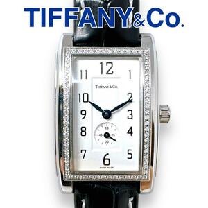 ティファニー グランド ダイヤ スモールセコンド 革 ベルト レディース 時計