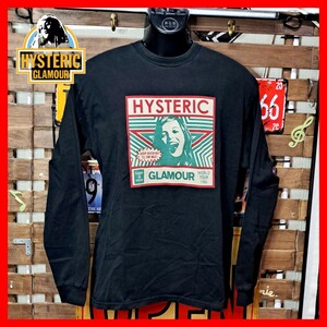 HYSTERIC GLAMOUR ヒステリックグラマー　ガールプリント　長袖Tシャツ　ロンT カットソー　L　黒　ブラック