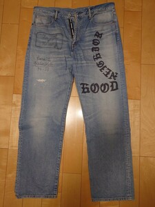 セール 23AW ネイバーフッド FADE DENIM PANTS ペイントデニム 美品 L