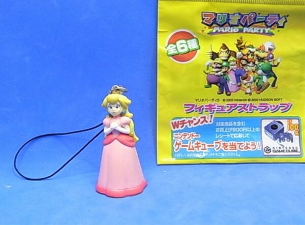 マリオパーティ5【ピーチ姫】フィギュア　ストラップ　2003 コカ・コーラ × HOT SPAR限定　非売品　スーパーマリオ
