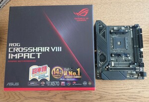 【ジャンク】通電確認済み ASUS マザーボード ROG Crosshair VIII Impact X570 AM4 Wi-Fi6 Mini-DTX x570i itx