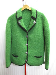オーストリア製　ヴィンテージ　ウールコート　レディースコート　メンズSM相当　緑 グリーンジャケット ウールジャケット ヨーロッパ11292