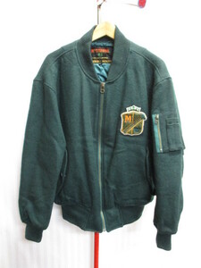 McGREGOR　マクレガー　90sヴィンテージ　ウール地スタジアムジャンパー　メンズL　緑　ワッペン　スタジャン　刺繍ウールジャケット11305